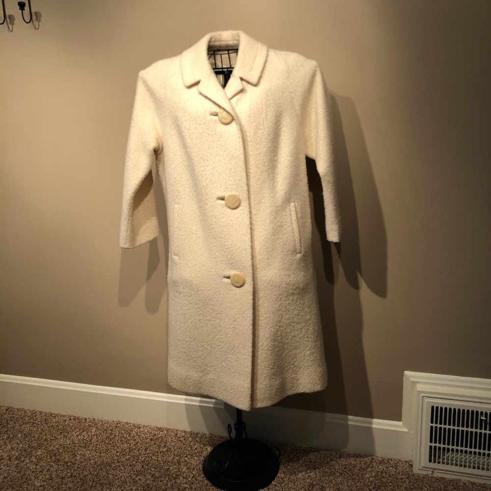 50s/60s Vintage Vanilla Boucle Wool Coat